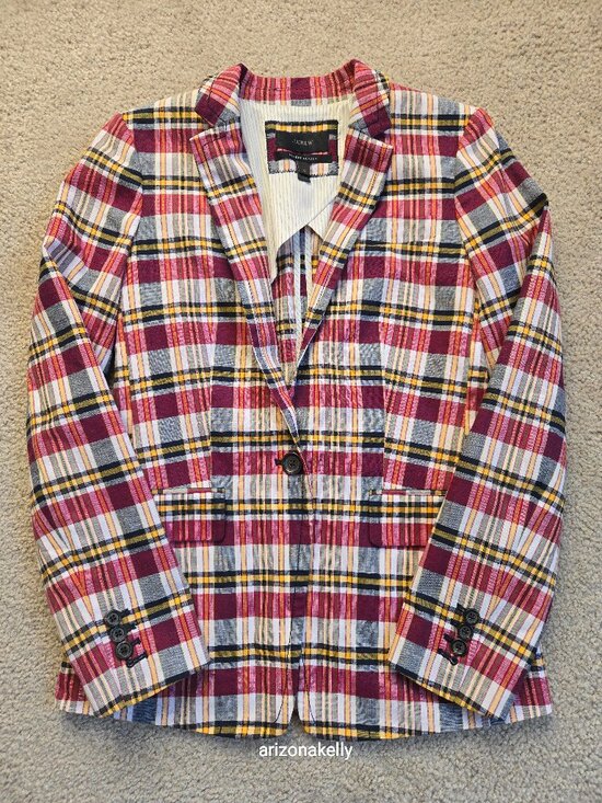 J. Crew Jackets & Blazers - NWOT J. Crew Regent Blazer in Vintage Plaid Preppy Madras Cotton
